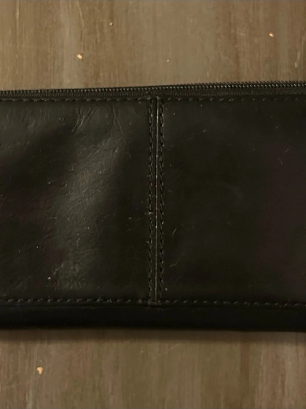 Fossil Black Leather Zip Wallet for Men